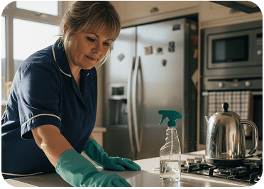 Professional cleaner providing high-quality cleaning service